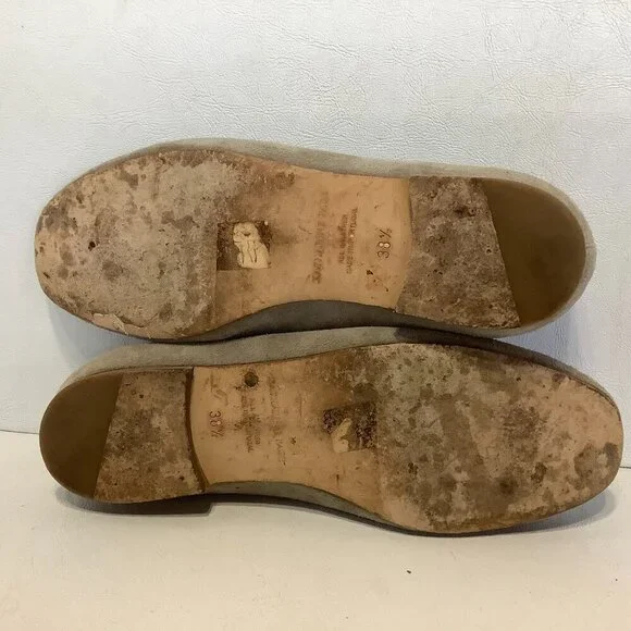 Katharine Page Suede Ballet Flats Shoes Tan Sz 38.5 Made Portugal - Picture 14 of 15